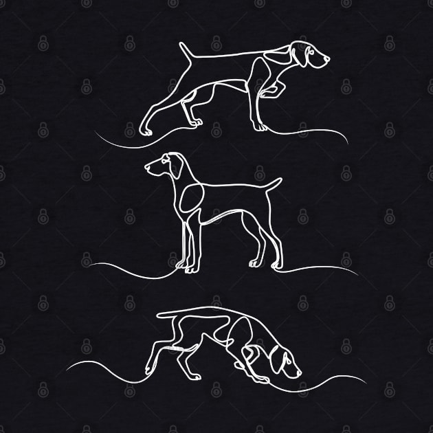 Continuous Line Weimaraners With Docked Tails (Navy and White) by illucalliart